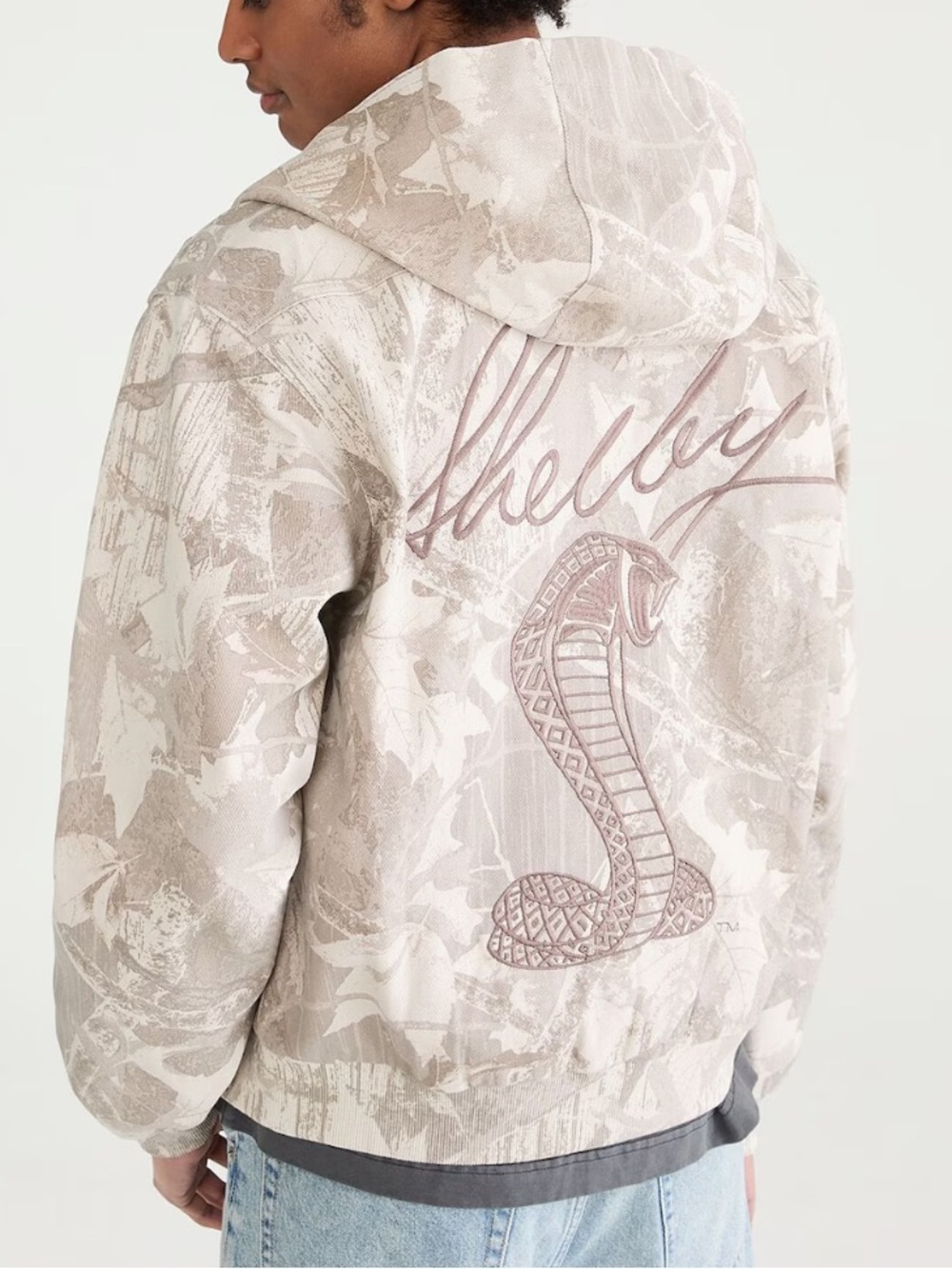 Shelby Cobra Embroidered Hooded Full zip Jacket - Forest Camo